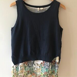 Anthropologie Moth Blue Knit Lace Hem Sweater Vest, Size Small